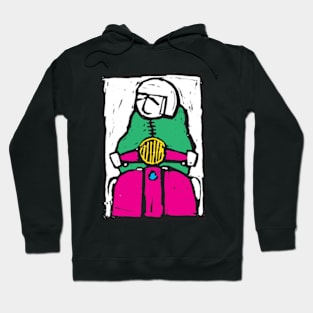 Retro Scooter, Classic Scooter, Scooterist, Scootering, Scooter Rider, Mod Art Hoodie